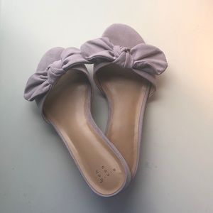 A new day purple bow heeled sandals US size 8